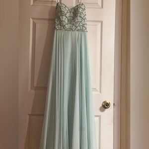 Elegant Strapless Beaded Gown